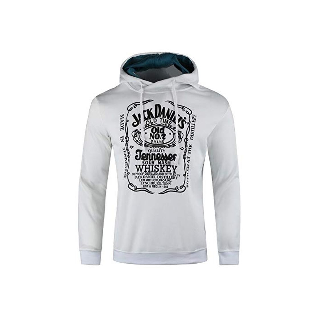 Producto HOSD Sudaderas Chándal Hombres Moda Hip Hop Sudaderas Pullover Sudadera Negro Estampado de Marea Hombres Mujeres Moleton Blanco XL