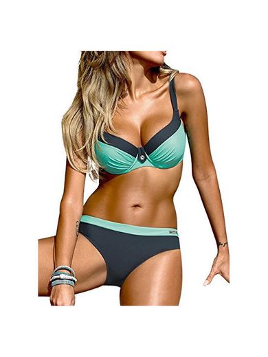 UMIPUBO Mujer Bikini Push-Up Acolchado Bra Trajes de Baño Tops y Braguitas