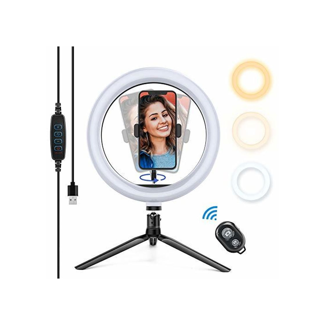 Social Yoozon Luz de Anillo LED 10" fotográfica de Escritorio