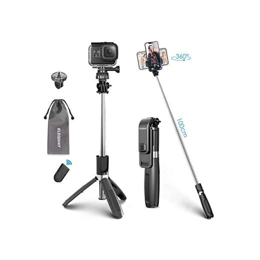 ELEGIANT Palo Selfie Trípode Bluetooth Mini Stick Movil Deportivo Extensible de Control