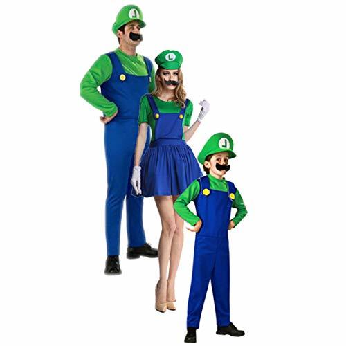 Productos Disfraz Familiar Carnaval Trajes Super Mario Luigi para Niños Adultos Disfraces Fiesta