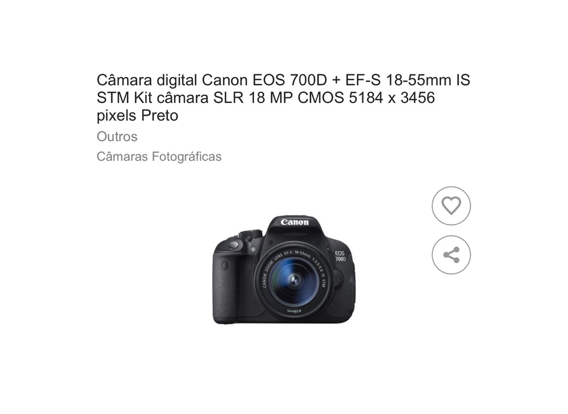 Producto Canon EOS 700D