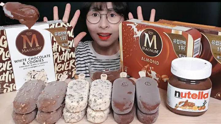 Fashion ASMR SORVETE DE CHOCOLATE MAGNUM 