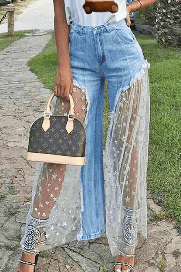 Fashion Jeans com tule