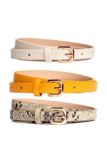 pack Narrow Belts - Yellow - Ladies | H&M CA