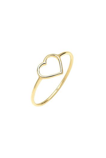 Elli PREMIUM Damen-anillo de apilamiento corazón 375 oro amarillo