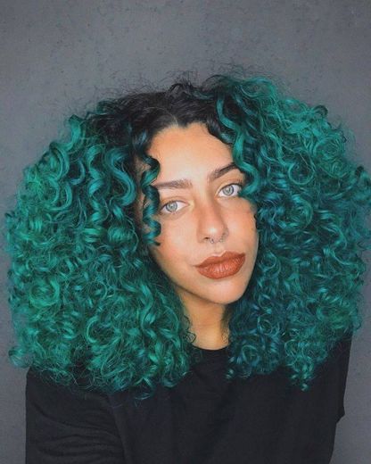 Cabelo verde água 