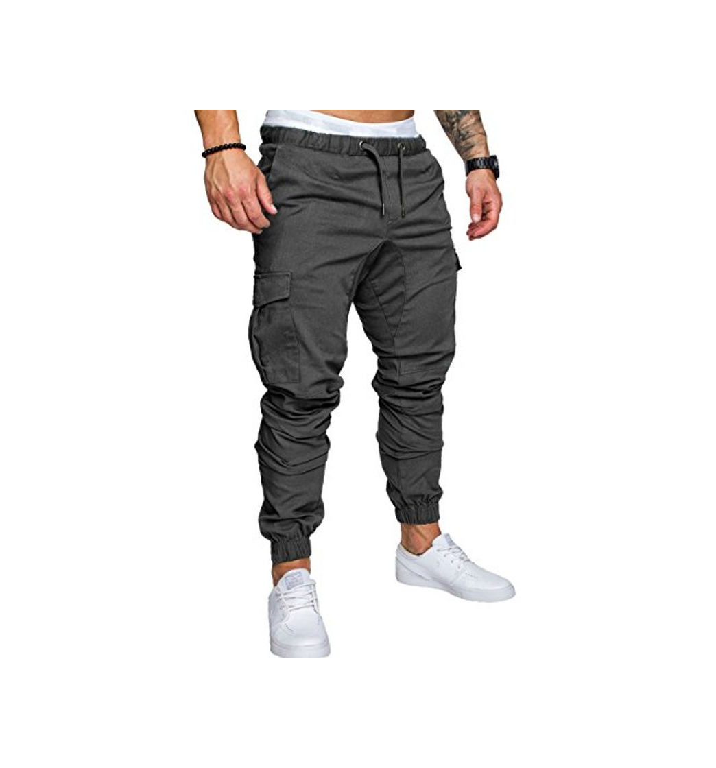 Producto SOMTHRON Hombre Cinturón de cintura elástico Pantalones de chándal de algodón largo