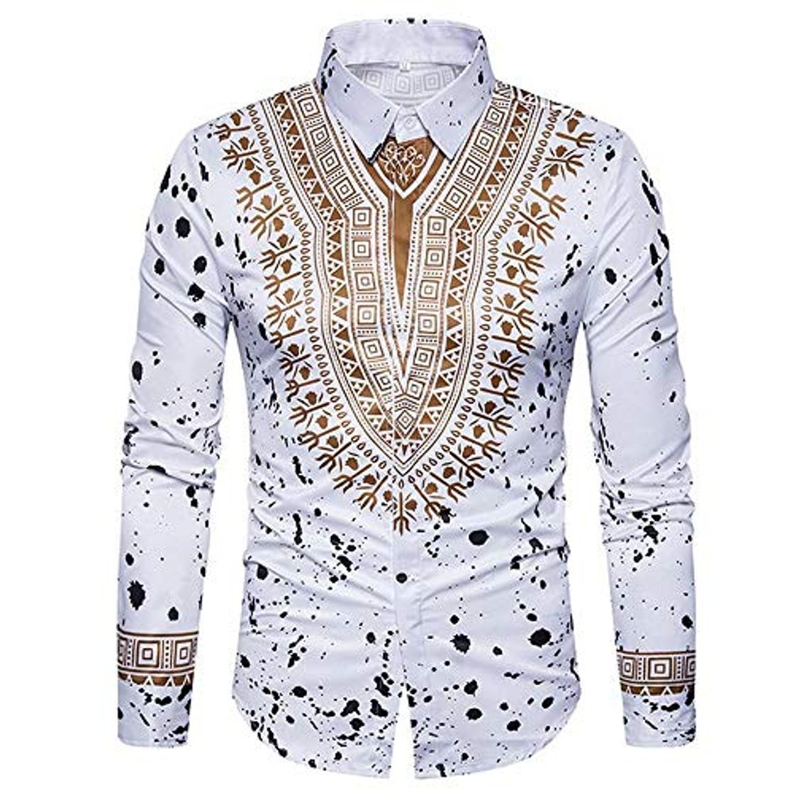 Place Yvelands African Print T-Shirt Hombres Ocasionales de Moda de Moda impresión Pullover