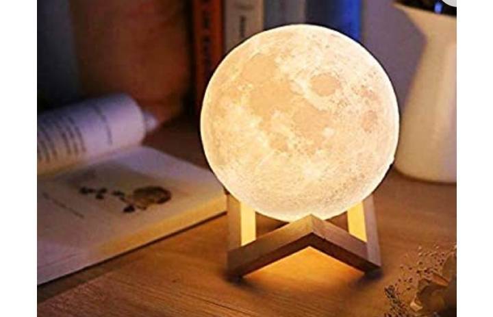 Luminaria 3D Touch Lua Cheia Abajur LED Decoracao USB RGB

