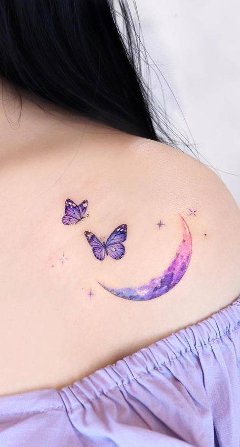 Fashion Tatuagens lilás para garotas 🦋