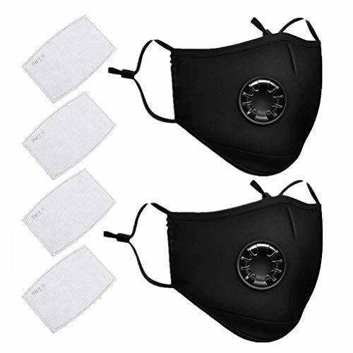 Social sdgfd 2 Pcs Máscara Antipolvo Lavable Antipolvo Máscara antibacteriana de carbón Activado