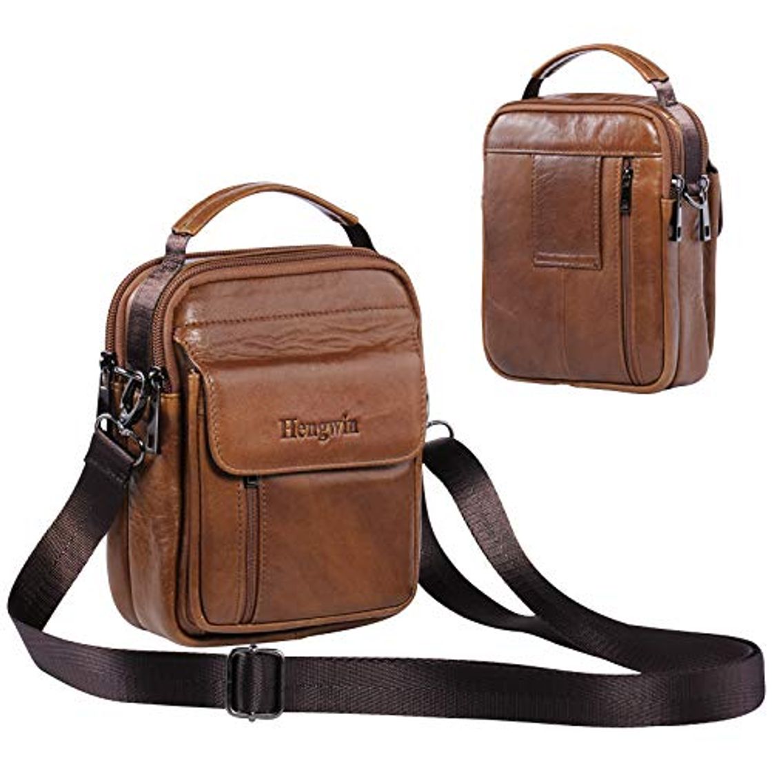 Social Hengying Bolso Para Hombre Piel Bolso Mensajero Pequeño Bolsa de Cuero Hombre