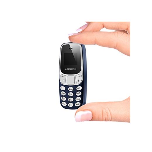 L8STAR El mini teléfono móvil más pequeño del mundo Bluetooth es compatible con la tarjeta SIM dual Azul