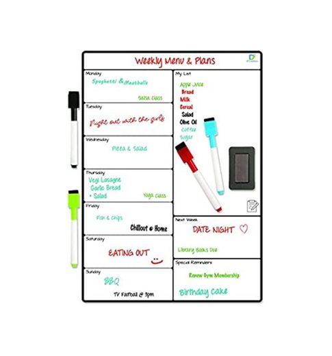 Magnetic white board for fridge weekly 