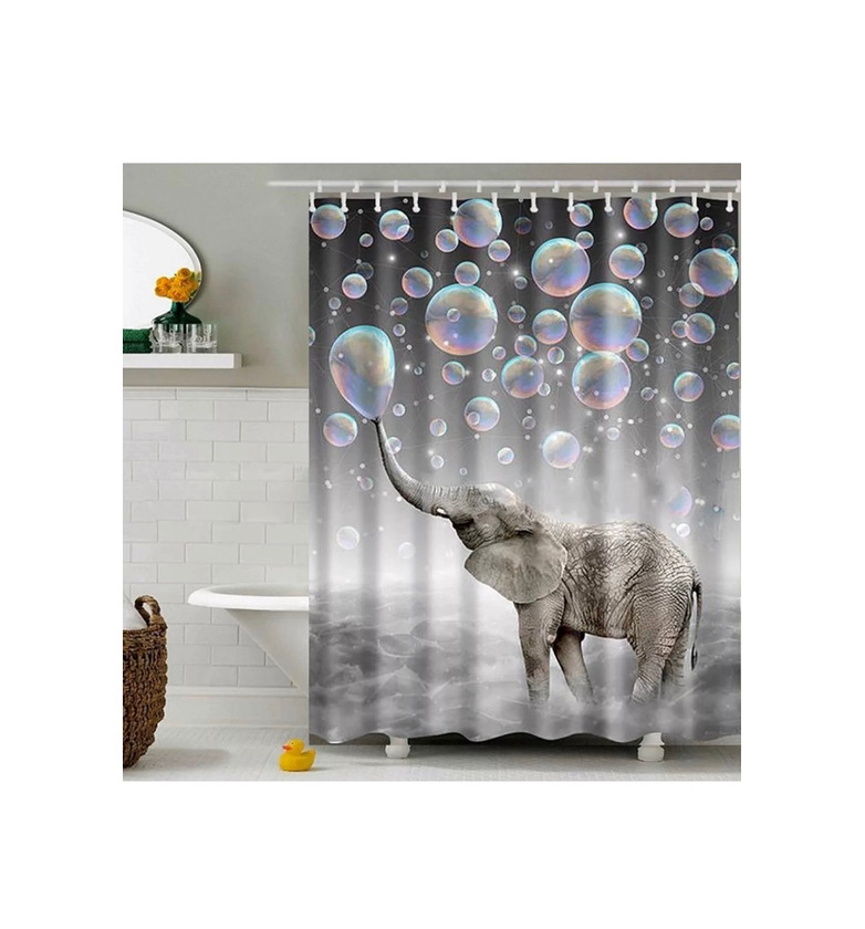 Products Waterproof Polyester Fabric Bathroom Shower Curtain 