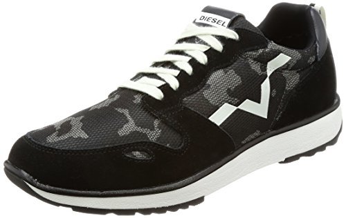 Lugares Diesel - Zapatillas de Deporte de Material Sintético Hombre, Negro