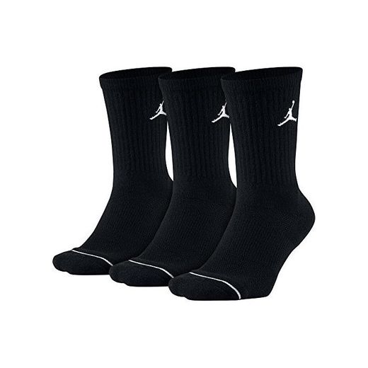 Nike Jumpman Crew 3Ppk Calcetines Línea Michael Jordan, Hombre, Negro