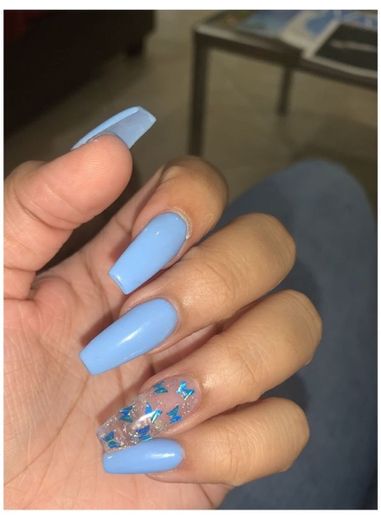 blue butterfly nail 
