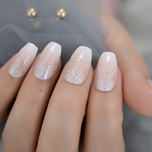 Product YZLIIN UñAs Postizas Pink Nude White Fake Nails Square Gel False Press