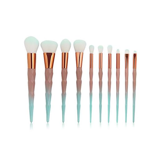 Coshine 10pcs Professional Blue Diamond Cute Makeup Brush Set