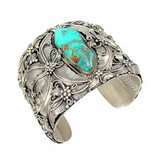 Social LUOEM Color de Plata de la Vendimia Gran Ancho Brazalete Abierto Brazaletes