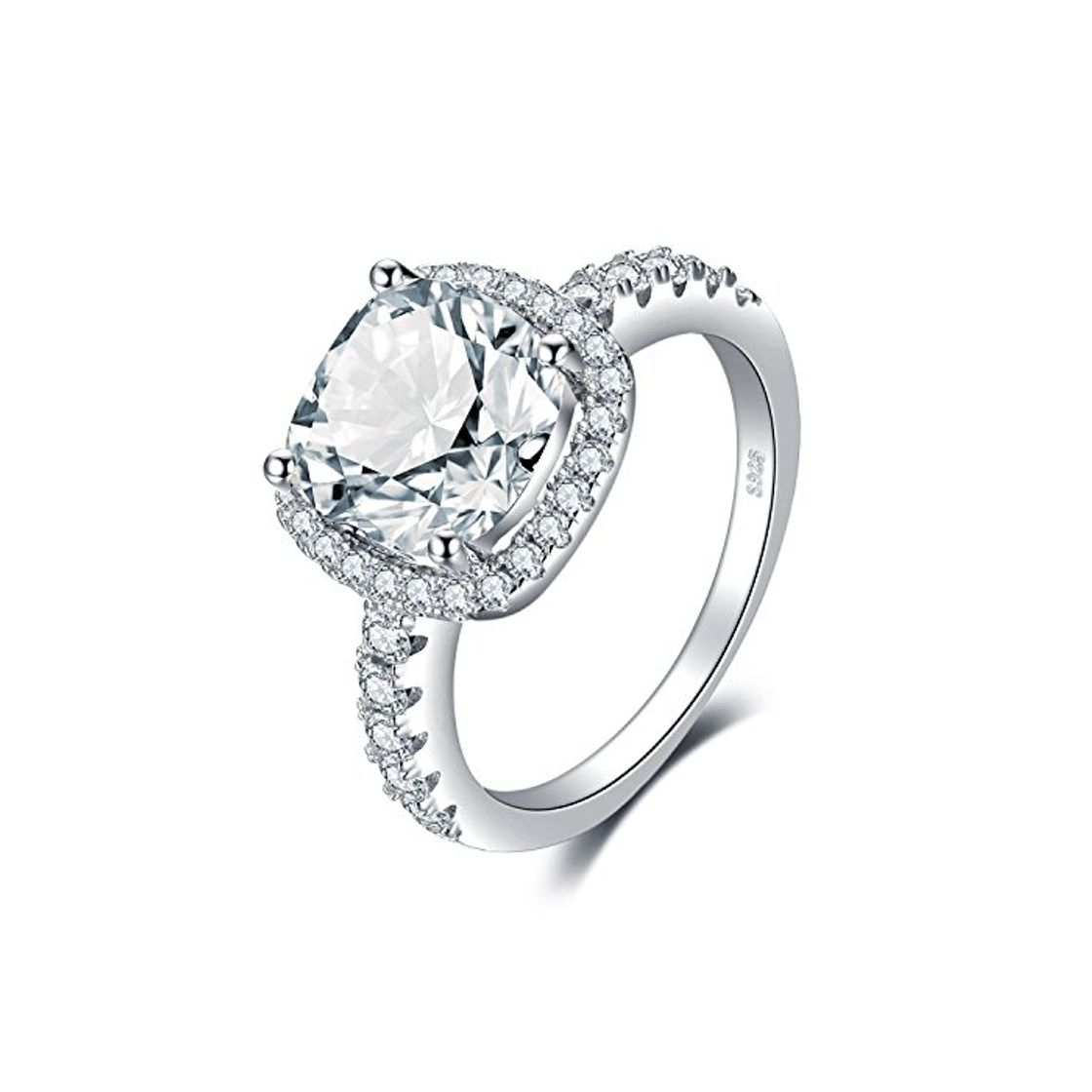 Fashion JewelryPalace Anillo de boda 3ct Circonita de Solitario en plata de ley 925 Tamaño 9