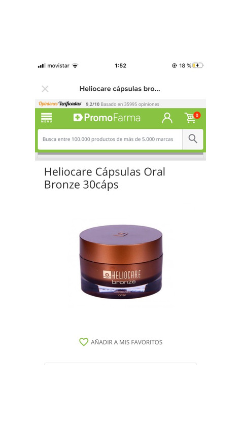 Producto Heliocare cápsulas bronceadoras