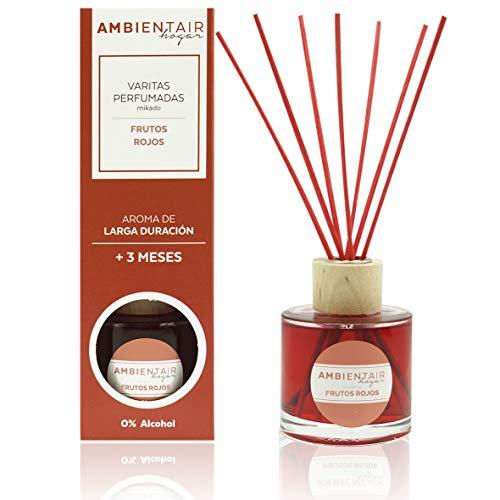 Social Ambientair Hogar. Difusor de Varillas perfumadas. Ambientador Mikado Frutos Rojos