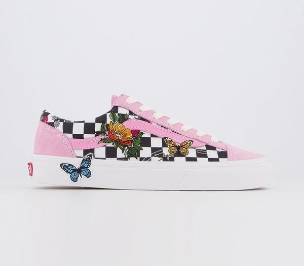 Social pink vans w colorful butterflies 🦋 