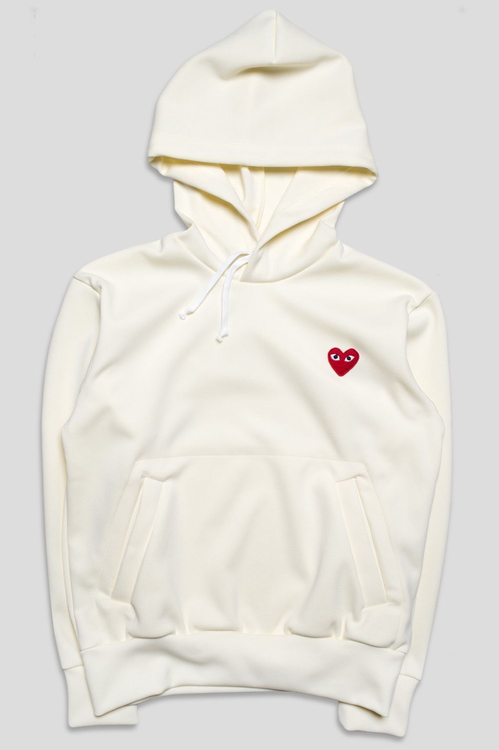 Social Comme de garçons Play Ivory  Sweatshirt with Red heart white
