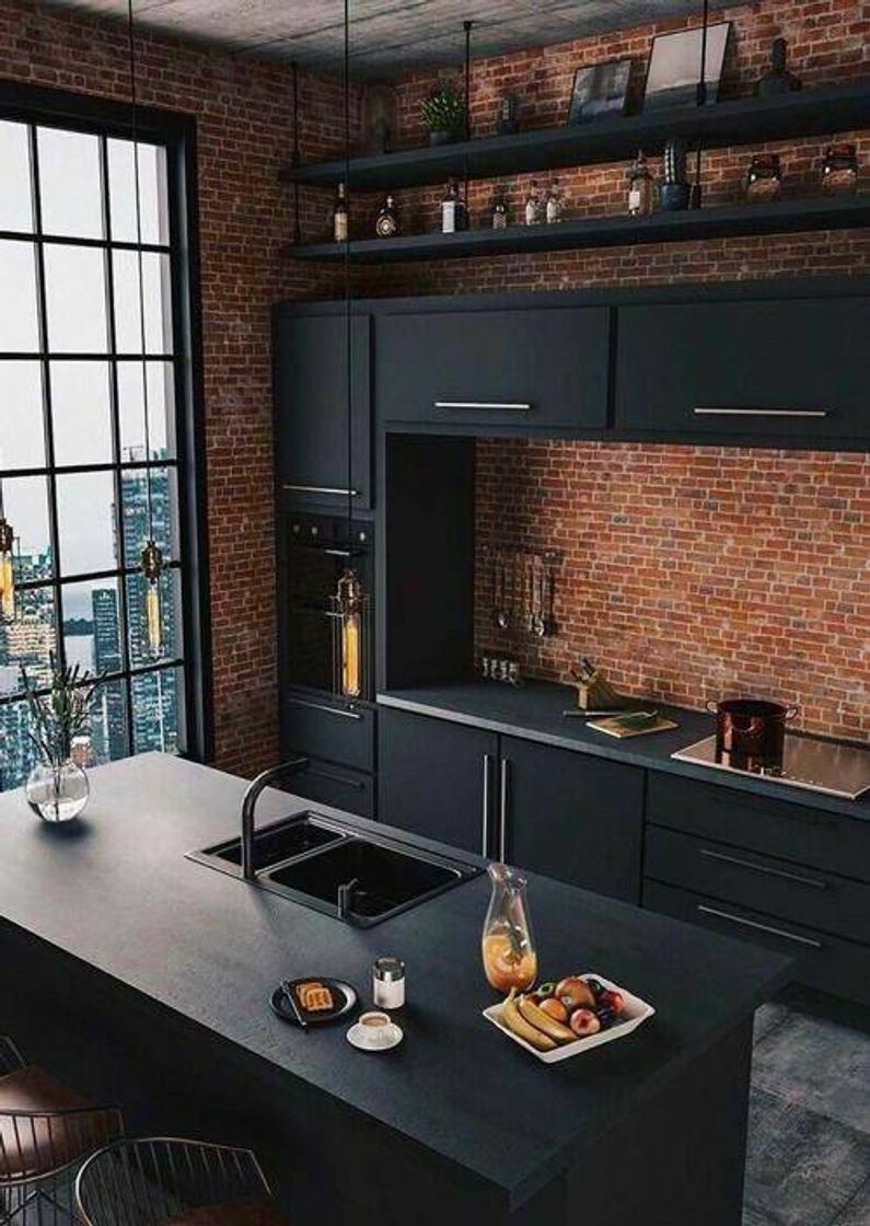 Fashion black kitchen


