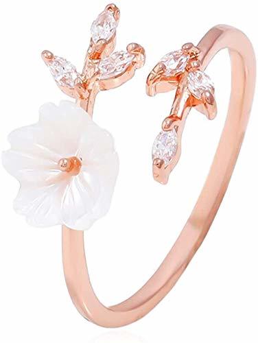 Huangzhiping - Anillo Ajustable para Nudillos de Oro Rosa con diseño de