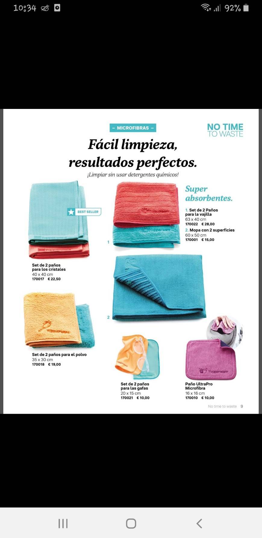 Producto Paños tupperware