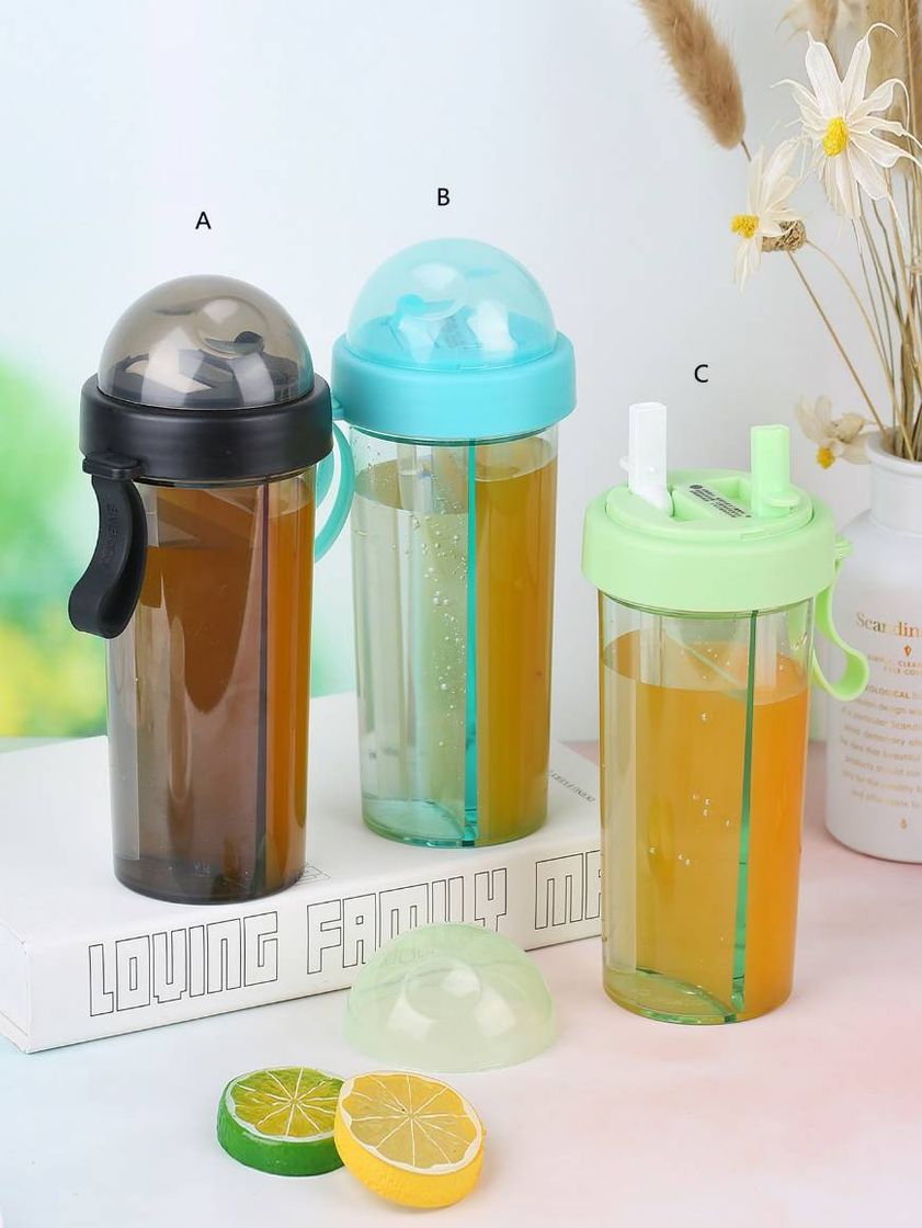 Botella con dos compartimentos para bebidas. 