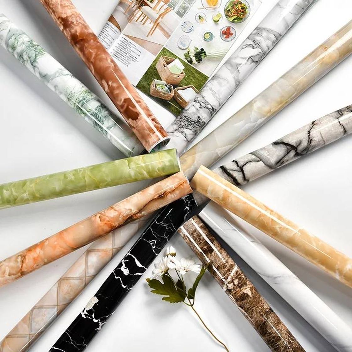 Social Vinilo con patrón de mármol. 