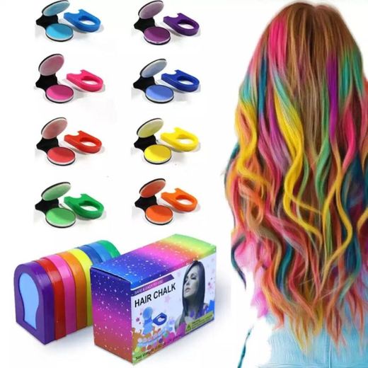 Set de tizas de colores para el cabello. 