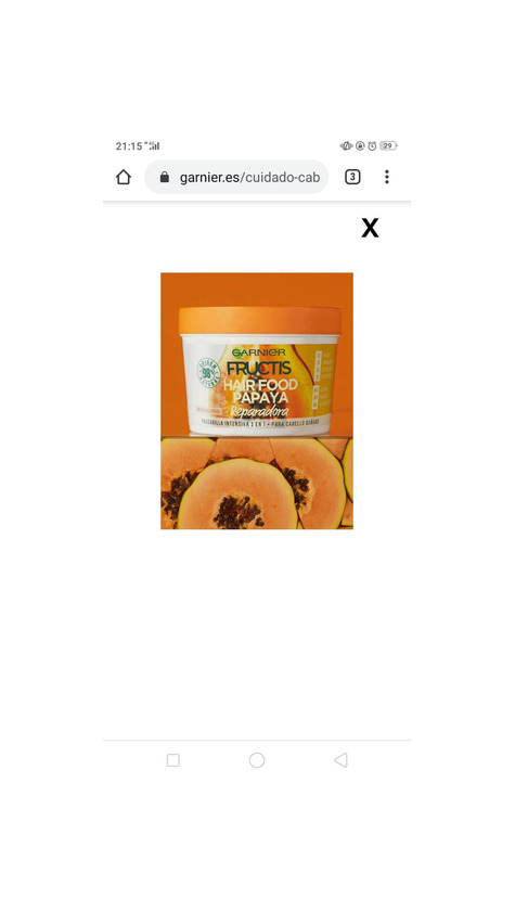 Social Mascarilla Hair Food 3 en 1 Papaya Reparadora
