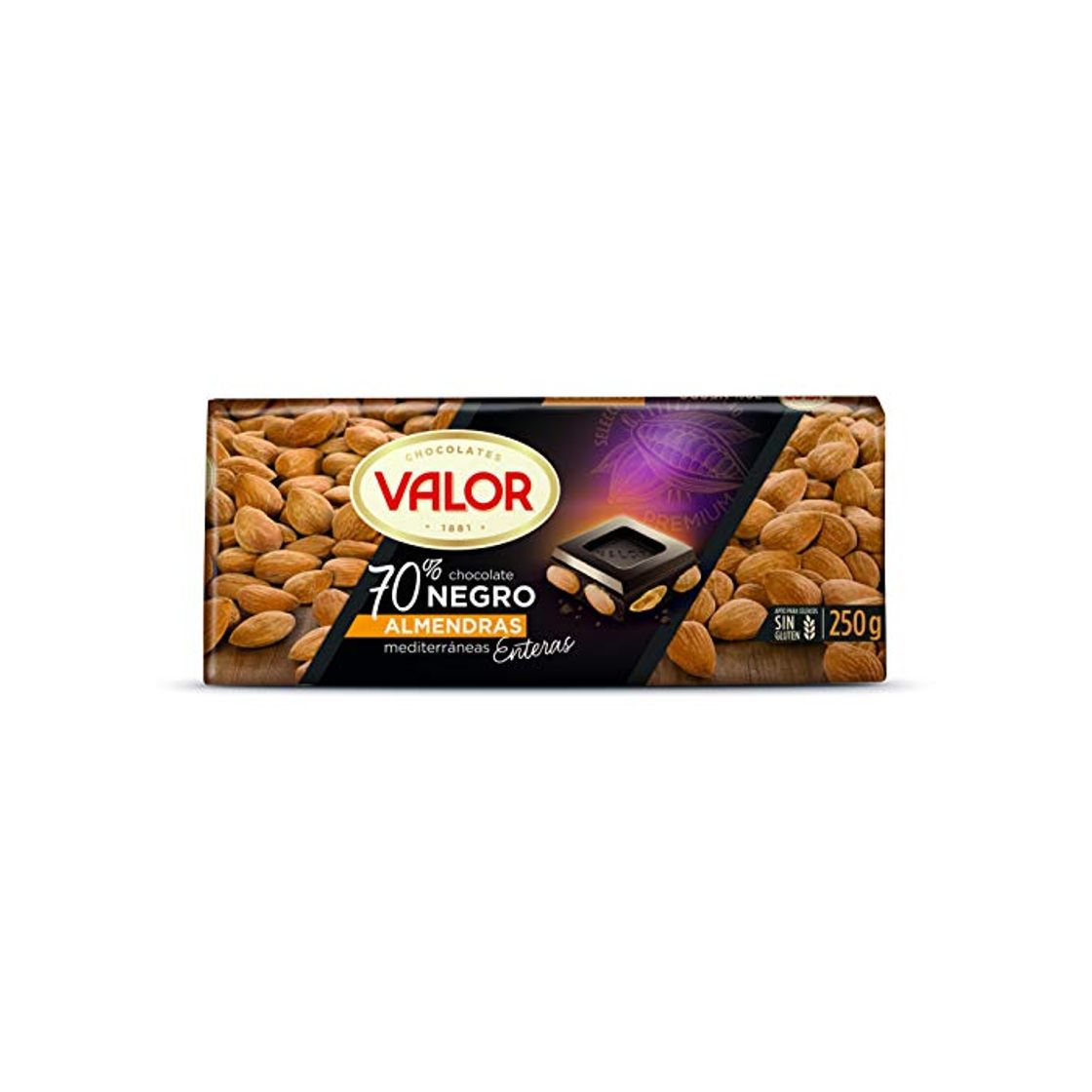 Social Valor Chocolate Negro Con Almendras