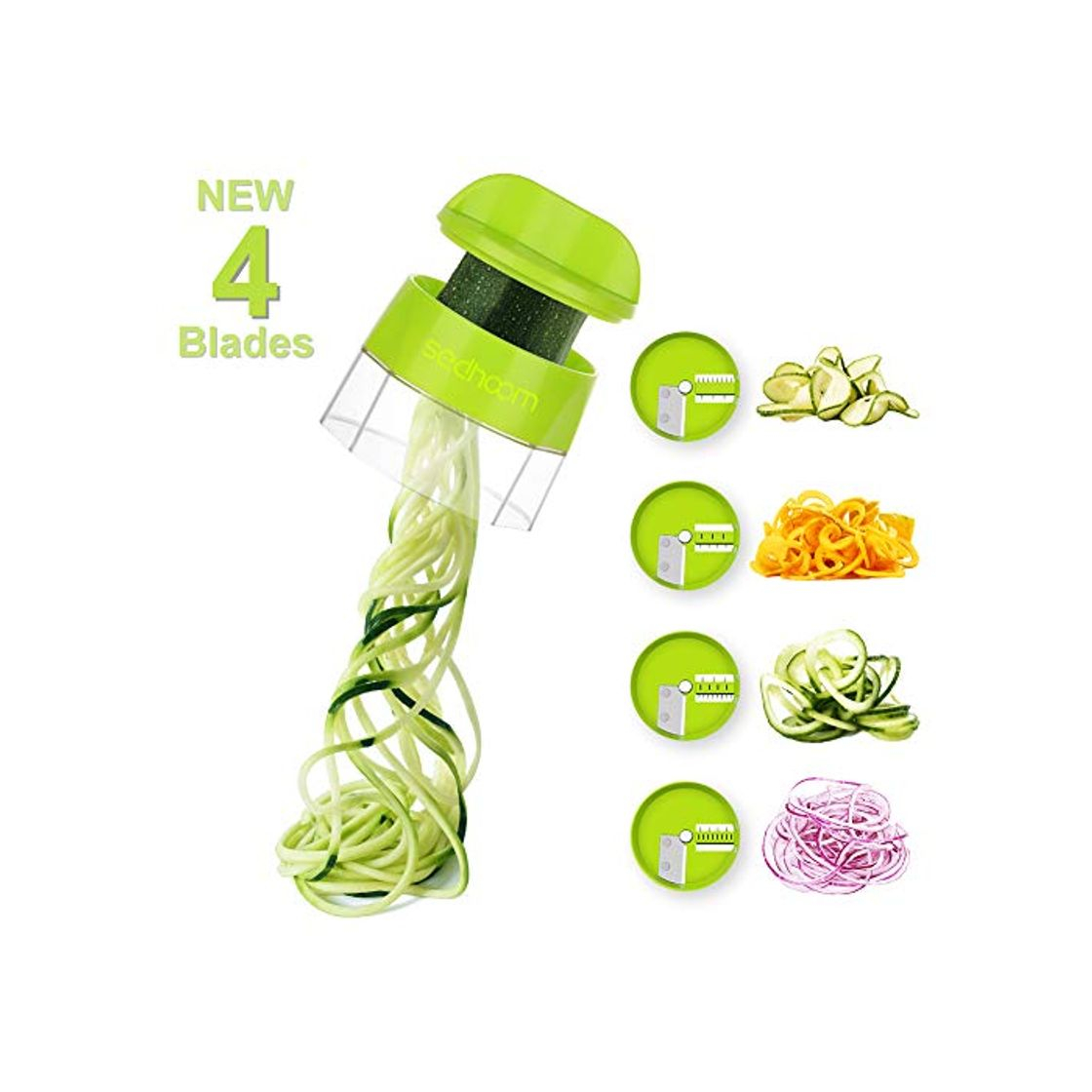 Social Sedhoom Cortador de Verdura 4 en 1 Rallador de Verduras Calabacin Pasta