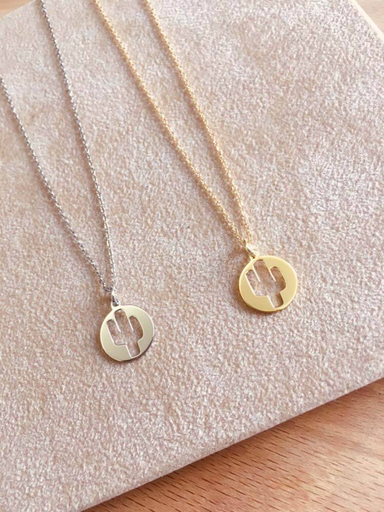 Social Colar cacto em prata 