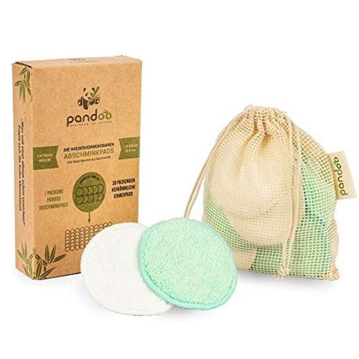 10 almohadillas de maquillaje reutilizables de bambú y algodón
