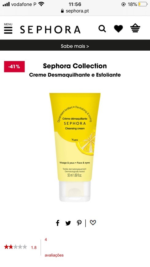 Products Creme desmaquilhante e esfoliante da Sephora 