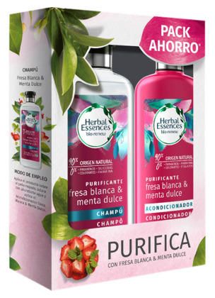 Herbal Essences - Pack Purificante Fresa blanca & Menta dulce con Champú