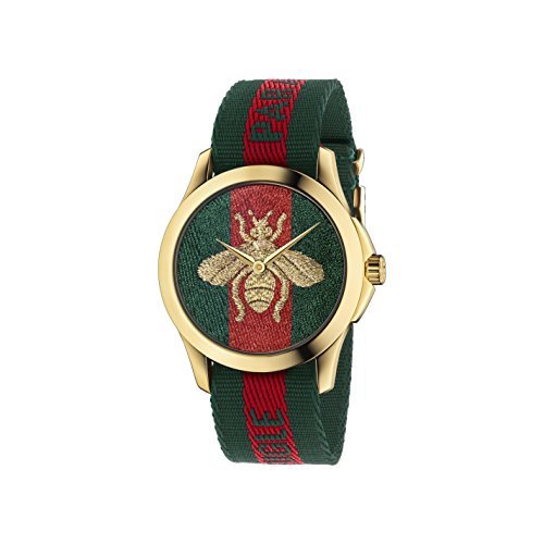 Social Gucci Reloj Análogo clásico para Unisex de Cuarzo con Correa en Nailon