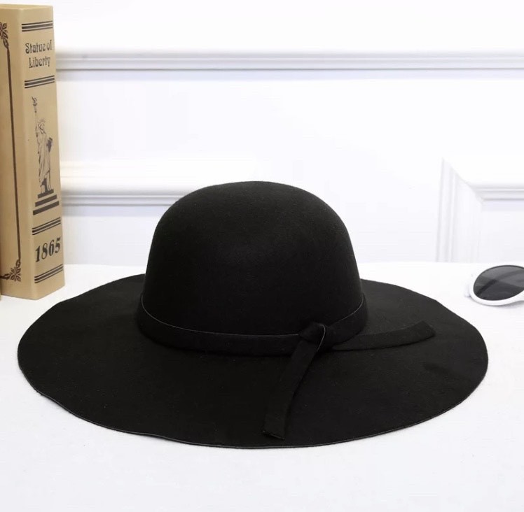 Fashion Moda design elegante aba larga fedora chapéu feminino 👒 