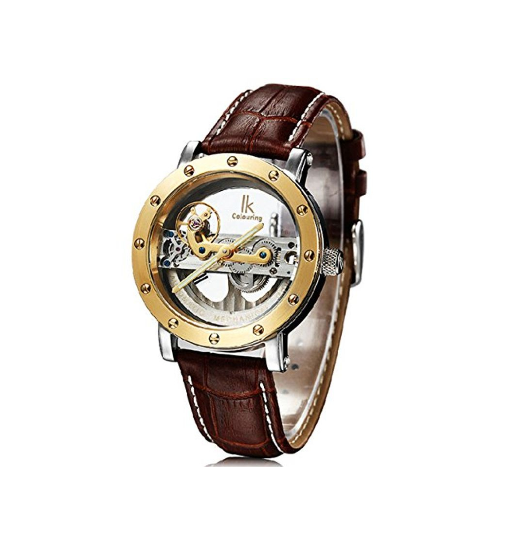 Social IWHSB Relojes de Pulsera automáticos de Marca Cuarzo para Hombre Acero Inoxidable