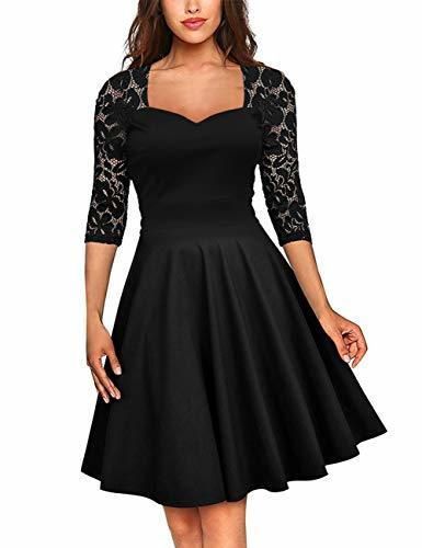 Producto FeelinGirl Mujer Vestido de Noche Encaje Largo Traje Talla Extra Grande Cóctel