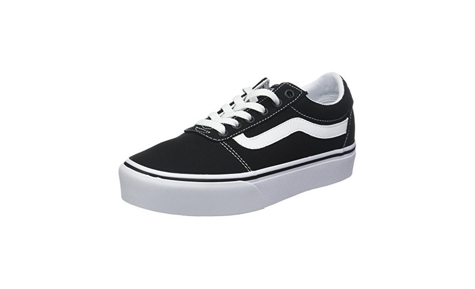 Social Vans Ward Platform Canvas Zapatillas Mujer, Negro