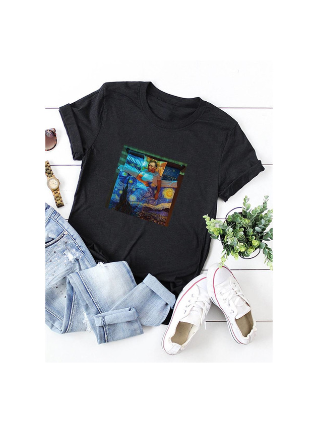 Producto Camiseta con estampado de pintura al óleo